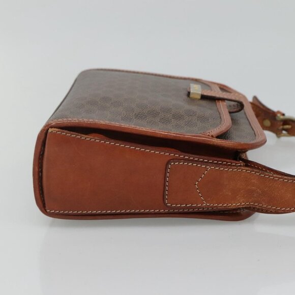 CELINE Macadam Canvas Shoulder Bag PVC Brown Gold Auth 114345 - Picture 5 of 14